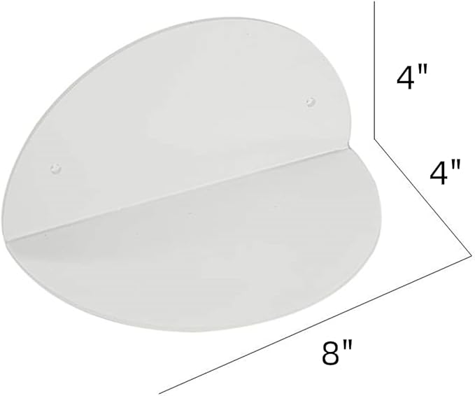 ROYALITA Small Acrylic Shelves Room Decor Floating Shelves (2-Pack, 8-inch Diameter) - Wall Mounted Display Stand for Plants, Toys, Makeup, and More - Ideal for Home and Office, Clear