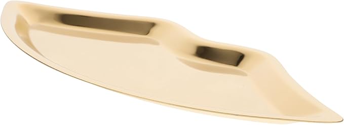 Lip Shaped Jewelry Plate Key Tray Makeup Organizers for Counter Organizers Gold