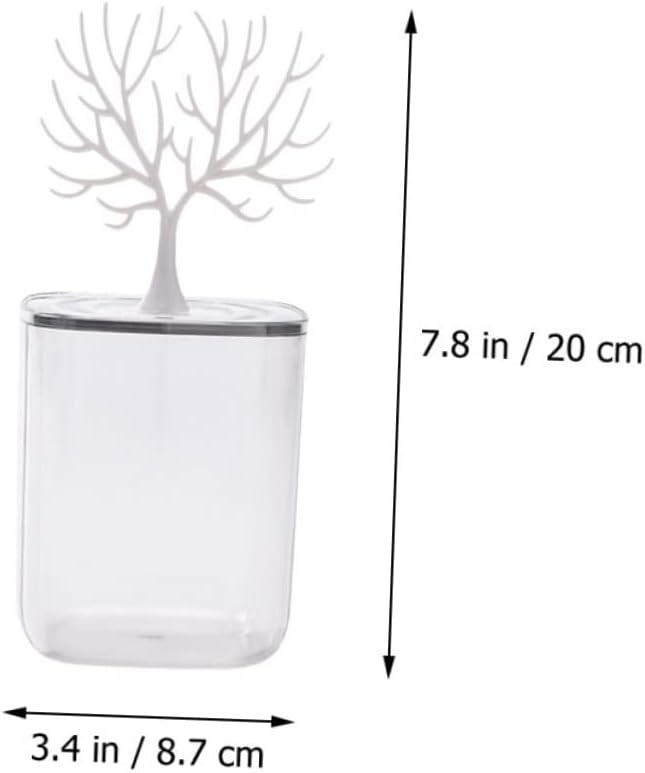 Acrylic Cotton Swab Box Lid Multifunctional Desktop Organizer for Makeup Pads and Jewelry Storage Dustproof and Sturdy for Bathroom and Vanity