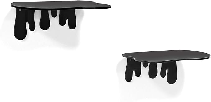 SetGame 2-Pack Acrylic Small Wall Shelves - 7 Inch Floating Shelf for Walls, Home Wall Display Ledges for Storage, Room Décor, Small Album & Items Organizer Display Dripping Wall Decor