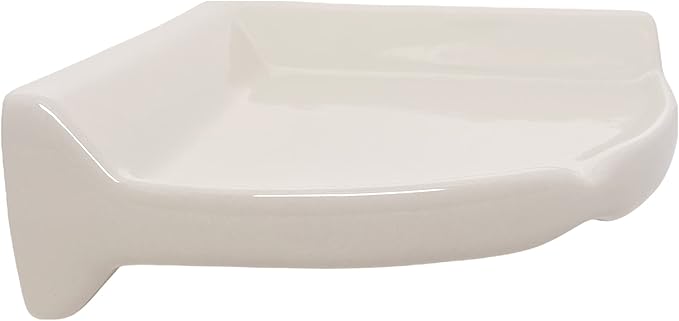 Tenedos Bone Almond Glazed Ceramic Bathroom Accessory (Large Size Corner Shower)-Not Suitable for Flat Surface Installation-Professional Installation Needed
