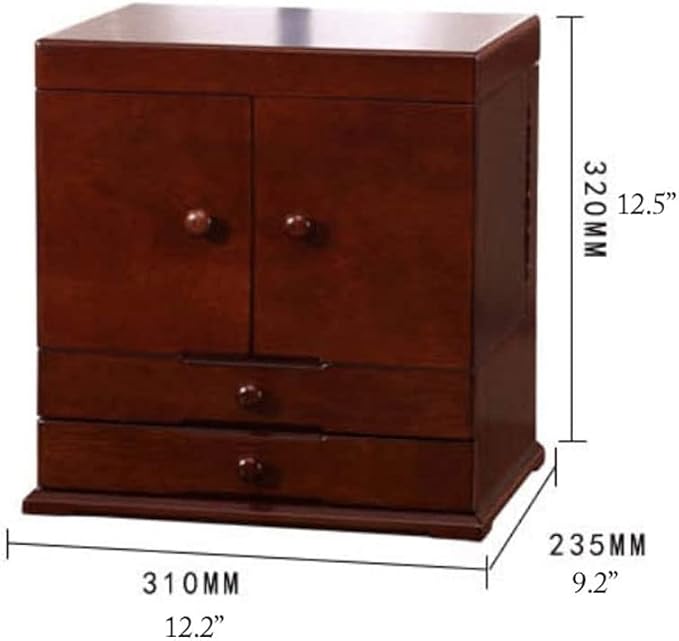 Makeup Organizer Jewelry Case Organizer Jewelry Storage Wooden Jewelry Box With Mirror Lid 5-Layer Jewelry Organizer Box Extra Large Capacity Jewelry Armoire Ring Necklacel Jewelry Box