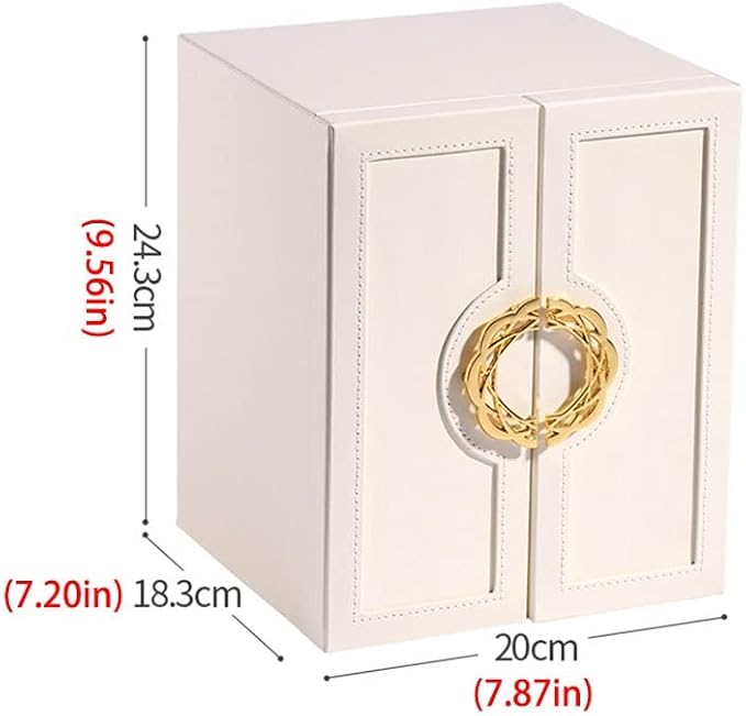 Makeup Organizers Jewelry Box Double Door Five Drawer Storage Box Ring Earring Necklace Bracelet Watch Storage Box Built-in Flannel Jewelry Case
