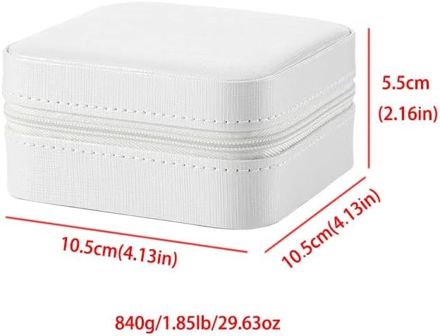 Makeup Organizers Leather Jewelry Box Portable Small Storage Box Cosmetic Box Ring Earring Necklace Bracelet Watch Small Jewelry Storage Box 4.13 inches Jewelry Case