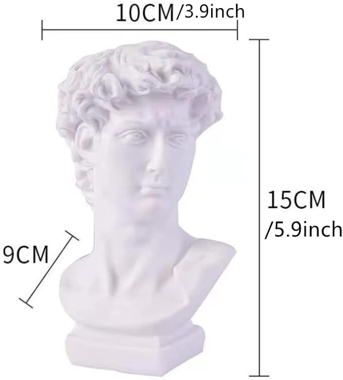 David Statue Flowers Vase Unique Small Bud Vase Sculpture Planter Cosmetic Makeup Brushes Container Pen Holder Display Organizer Creative Art Gift for Home Office Rustic Table Decoration