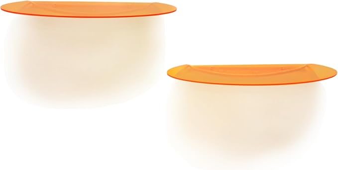 SetGame 2-Pack Acrylic Small Wall Shelves Wall Decor Wall Mounted, 12" Floating Wall Ledge Shelf, Acrylic Shelves for for Action Figures Display, Room Décor, Space Saving, Items Organizer, Orange