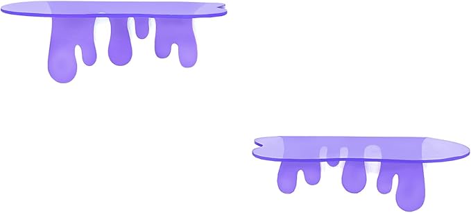SetGame 2-Pack Acrylic Small Wall Shelves - 7 Inch Floating Shelf for Walls, Home Wall Display Ledges for Storage, Room Décor, Small Album & Items Organizer Display Dripping Wall Decor