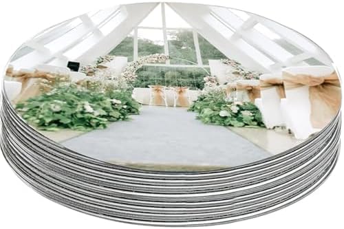 12 Pack Acrylic Round Mirrors for Table, 10" Round Mirrors for Centerpieces Circle Mirror Centerpieces for Table Centerpiece Decorations for Wedding Home Bedroon Wall Decor,(Thickness 2mm)