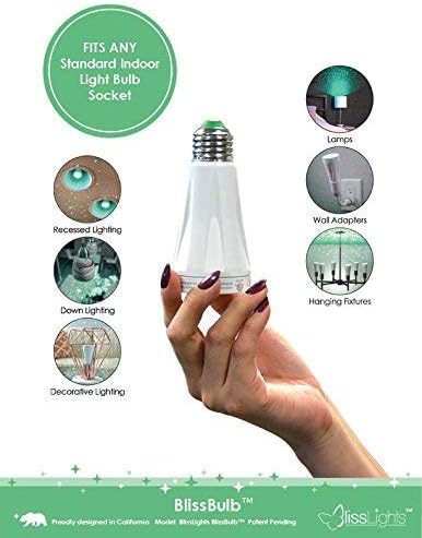 BlissLights BlissBulb - Laser Star Projector, Galaxy Lighting for Party, Holidays, Night Lights, Patios (Indoor/Outdoor, Standard E26 Base) - Green