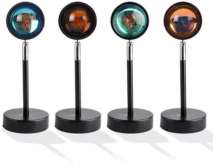 Sunset Lamp Projection Spotlight with Remote RGB 16 Colors for Influencer Video, 360 Degree Rotation Sunset Light Projector, Rainbow Projection Lamp LED Night Light for Bedroom, Party, Photography