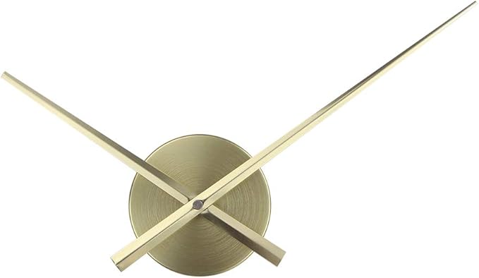 Timelike 3D Clock Hands, DIY Large Clock Hands Needles Wall Clocks 3D Home Art Decor Quartz Clock Mechanism Accessories (Gold)