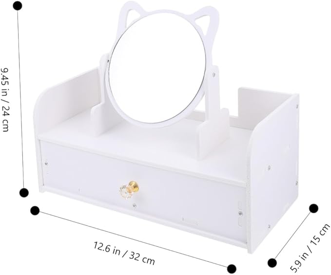 Ipetboom Makeup Mirror Storage Case Vanity Mirror Organize Cosmetics Countertop