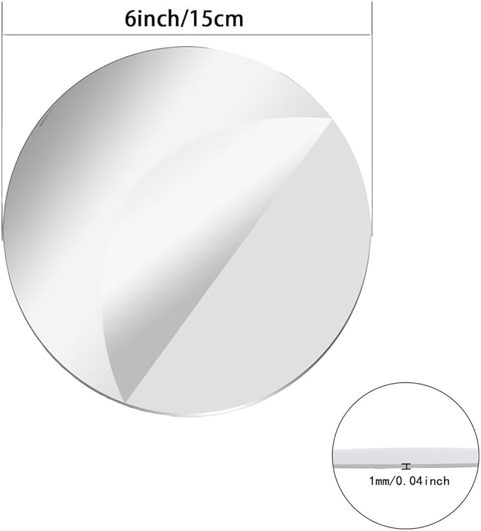 30PCS Round Mirrors for Centerpieces for Tables, 6" Circle Flat Mirrors Trays Plates for Centerpieces for Table Decorations, Circle Mirror Candle Plates for Wedding Table Centerpieces