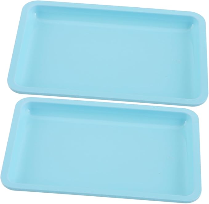 Ipetboom 2pcs Blue Stainless Steel Makeup Organizer Tray Decorative Jewelry Dish for Vanity Small Trinket Storage Plate for Home Easy to Clean Metal Serving Tray
