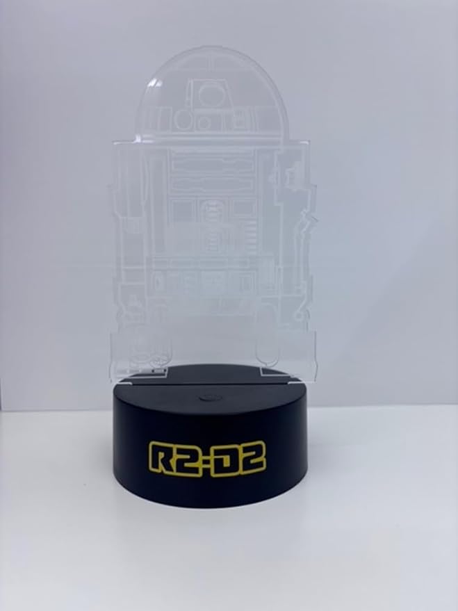 Star Wars R2D2 3D Illusion LED Lamp,Night Light with Color Changing Effect,Desk Lamp for Bedroom, Nursery, Playroom Décor