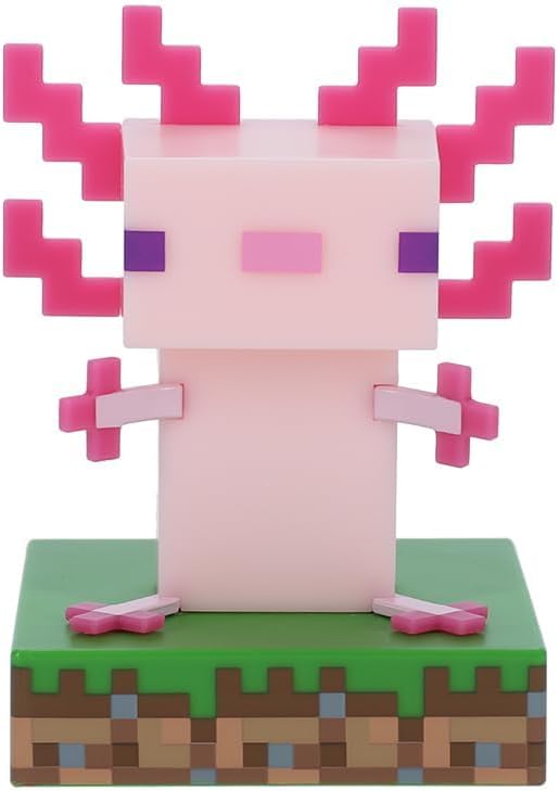 Minecraft Officially Licensed Axolotl Free Standing Desk Light, Gaming Room Decor and Merchandise for Boys and Girls, Nightlight Gift Accessory for Playroom and Bedroom | Paladone