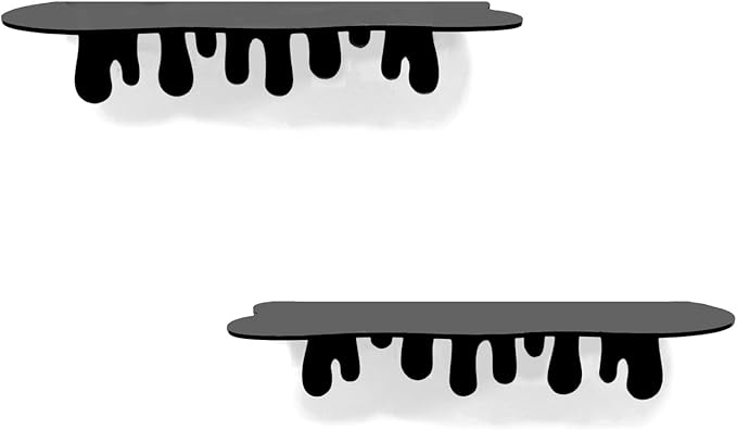 SetGame 2-Pack Acrylic Small Wall Shelves - 12 Inch Floating Shelf for Walls, Home Wall Display Ledges for Storage, Room Décor, Small Album & Items Organizer Display Dripping Wall Decor
