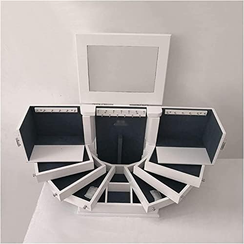 Makeup Organizer Jewelry Case Organizer Jewelry Storage Wooden Jewelry Box With Mirror Lid 5-Layer Jewelry Organizer Box Extra Large Capacity Jewelry Armoire Ring Necklacel Jewelry Box