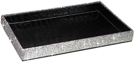 BestblingBling Classic Bling Rhinestone Jewelry or Makeup Storage Box Organizer Display Storage case for Desk or Table(Silver)