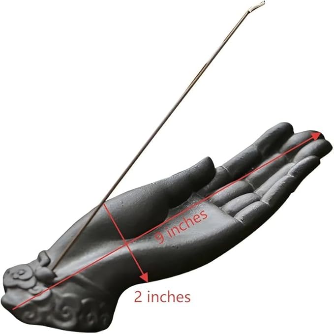Premium Incense Holder for Sticks|Features an Elegant Buddha Hand Design for Zen Home Decor & Spiritual Wellness, Safely Holds Burning Incense Sticks.