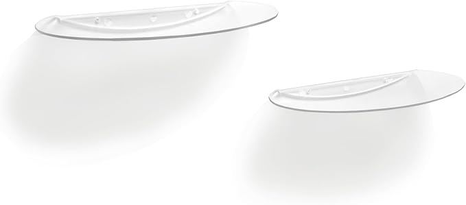 SetGame 2-Pack Acrylic Small Wall Shelves Wall Decor Wall Mounted, 12" Floating Wall Ledge Shelf, Acrylic Shelves for for Action Figures Display, Room Décor, Space Saving, Items Organizer,Clear
