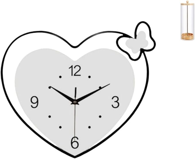 Baoblaze Acrylic Wall Clock and Straw Organizer Creative Design for Study Room Cafe Office Makeup Brushes Bar Counter Home Decor