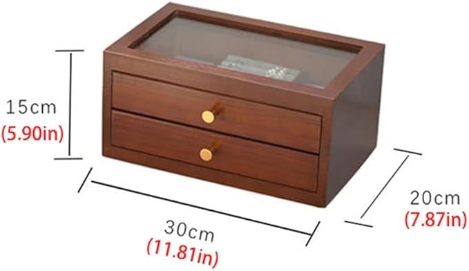 Makeup Organizers Jewelry Box Retro Drawer Jewelry Box Double/Triple Storage Box Ring Earring Necklace Bracelet Storage Box Built-in Flocking 11.81 inches Jewel