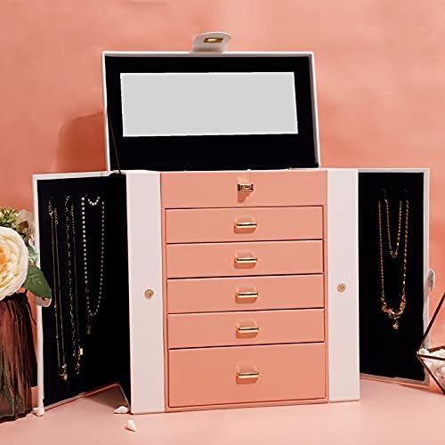 Jewelry Organizer 360 Rotating Transparent Jewelry Organizer Cosmetic Storage Box Earring Necklace Display Makeup Organizer for Woman Jewelry Box