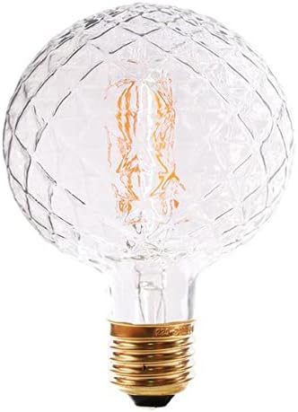 Vintage LED Edison Bulb G30 G95 4W Dimmable LED Filament Bulb Globe Pineapple Shaped Light Bulb 2300K Warm White E26 400LM Equivalent 40W Incandescent (Clear)