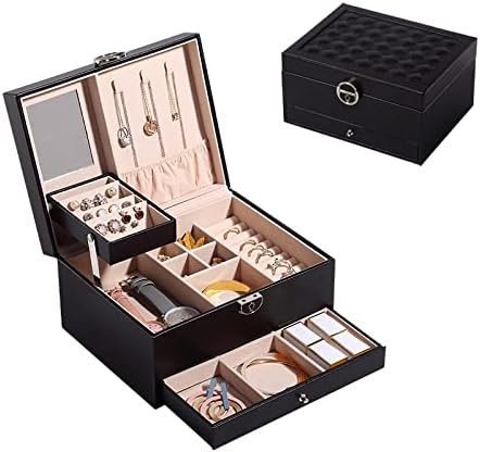 Makeup Organizers Multilayer Jewelry Box Storage Box PU Leather Storage Box Watch Earring Necklace Ring Jewelry Box 8.85 Inches Jewelry Case