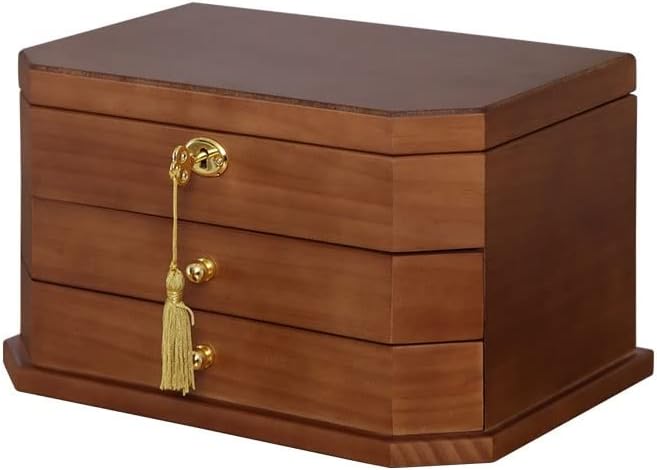 Makeup Organizers Jewelry Box Wooden Multilayer Drawer Jewelry Box Retro Chinese Storage Box Ring Earring Necklace Bracelet Storage Box 12.40 inches Jewelry Case