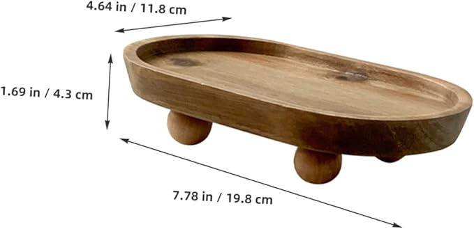 Totority Wooden Serving Tray Multi-Function Organizer Tray for Keys Makeup Rings Holder Dish Aromatherapy Display