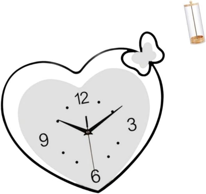 Baoblaze Acrylic Wall Clock and Straw Organizer Creative Design for Study Room Cafe Office Makeup Brushes Bar Counter Home Decor