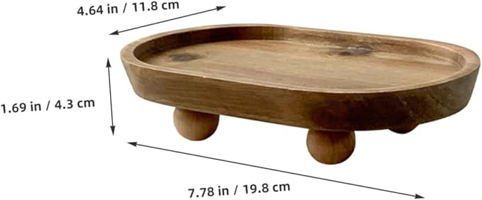 Wooden Decorative Tray Jewelry Display Plate Perfume Stand Organizer Makeup Tray for Entryway Storage and Photo Props