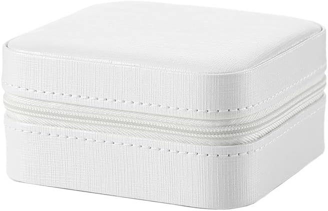 Makeup Organizers Leather Jewelry Box Portable Small Storage Box Cosmetic Box Ring Earring Necklace Bracelet Watch Small Jewelry Storage Box 4.13 inches Jewelry Case