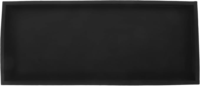 Luxshiny Silicone Vanity Tray Large Black for Bathroom Kitchen Countertop Sundries Organizer Makeup Perfume Decorative Storage Tray