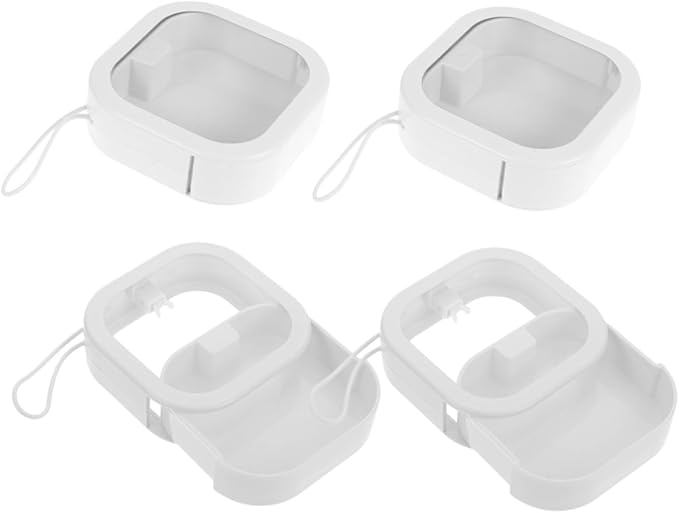 PartyKindom 4pcs Portable Jewelry Box Hair Tie Organizer Storage Box Earring Case and Cosmetic Organizer Multi-function Visible Earring for Travel Home Dressing Table White