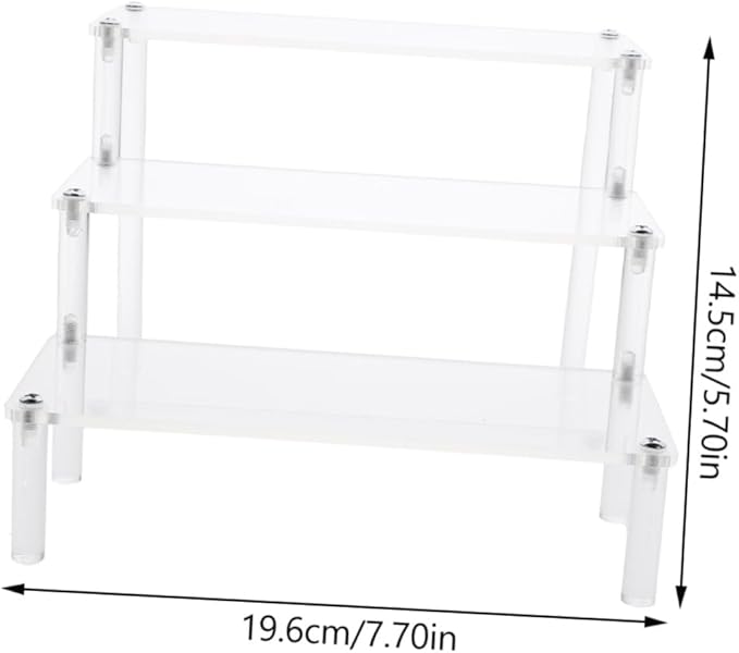 2pcs Stable Perfume Display Rack Acrylic Riser Stand Organized Shelf for Makeup Organizer