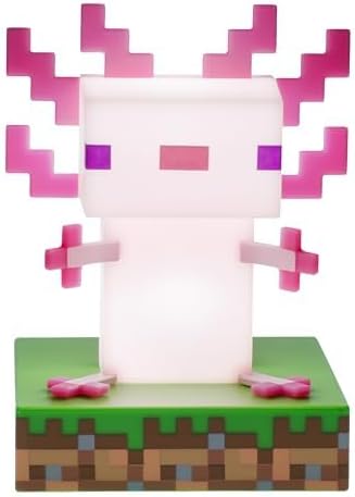 Minecraft Officially Licensed Axolotl Free Standing Desk Light, Gaming Room Decor and Merchandise for Boys and Girls, Nightlight Gift Accessory for Playroom and Bedroom | Paladone