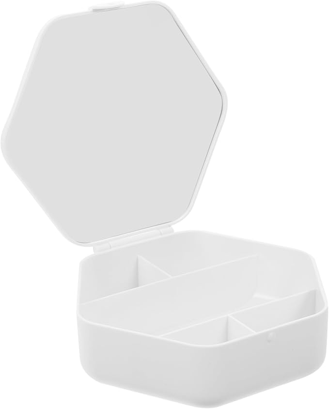 Unomor Travel Jewelry Organizer Case with Mirror Makeup Box for Earrings Necklaces Stylish Portable Storage for Travel for Girls and Women Design