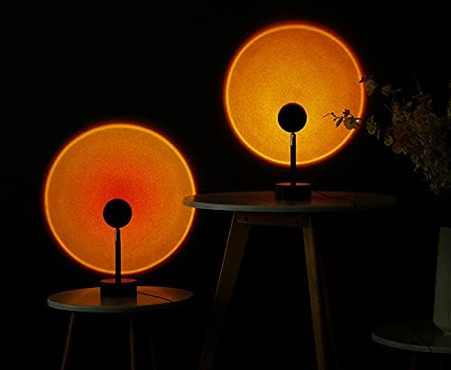 Sunset Lamp Sunset LED Projection 180 Degree Rotation USB Rainbow Projection Lamp Night Light Romantic Projector for Home Party Living Room Bedroom Decor (Sunset)