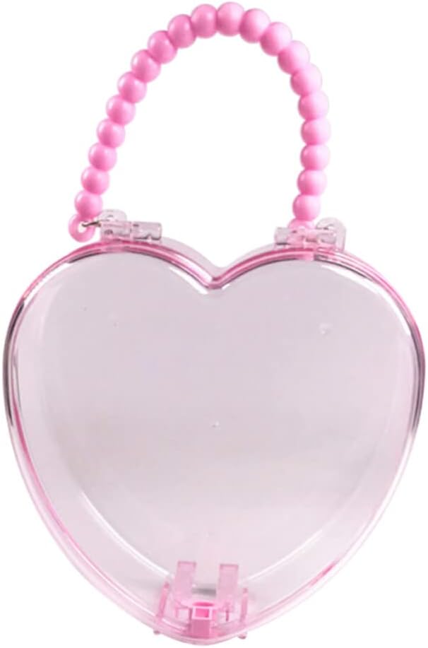 WOONEKY Sink Splash Guard 1pc Ornament Storage Toy Organizer Bins Jewelry Case Heart Shape Storage Case Makeup Suitcase Accessories Pink Heart-Shaped Bow Brooch