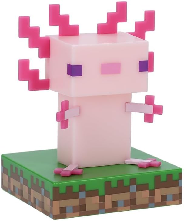 Minecraft Officially Licensed Axolotl Free Standing Desk Light, Gaming Room Decor and Merchandise for Boys and Girls, Nightlight Gift Accessory for Playroom and Bedroom | Paladone