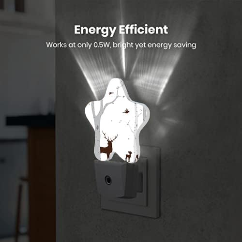 Night Light Plug-in into Wall Dusk to Dawn Smart Sensor White Led Nightlight for Bedroom Bathroom Kitchen Hallway Stairs Energy Efficient Decor Desk Lamp Beach Decor