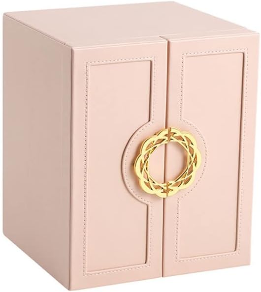 Makeup Organizers Jewelry Box Double Door Five Drawer Storage Box Ring Earring Necklace Bracelet Lipstick Watch Storage Box Built-in Flannel Jewelry Case (Color : A)