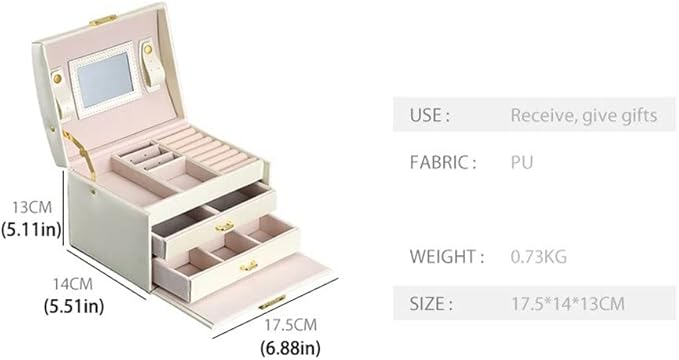 Makeup Organizers Jewelry Storage Box Portable Necklace Earrings Ring Bracelet Watch Bracelet Storage Jewelry Box PU Leather Storage Box Jewelry Case