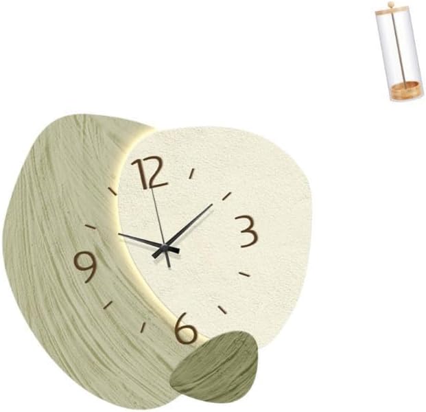 Baoblaze Silent Cartoon Wall Clock Decorative Organizer for Kitchen Office Farmhouse Makeup Brushes Bar Room Counter Transparent Holder