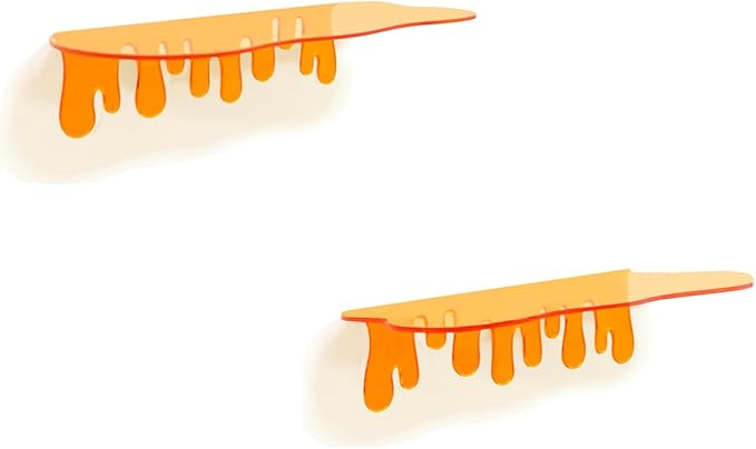 SetGame 2-Pack Acrylic Small Wall Shelves - 12 Inch Floating Shelf for Walls, Home Wall Display Ledges for Storage, Room Décor, Small Album & Items Organizer Display Dripping Wall Decor