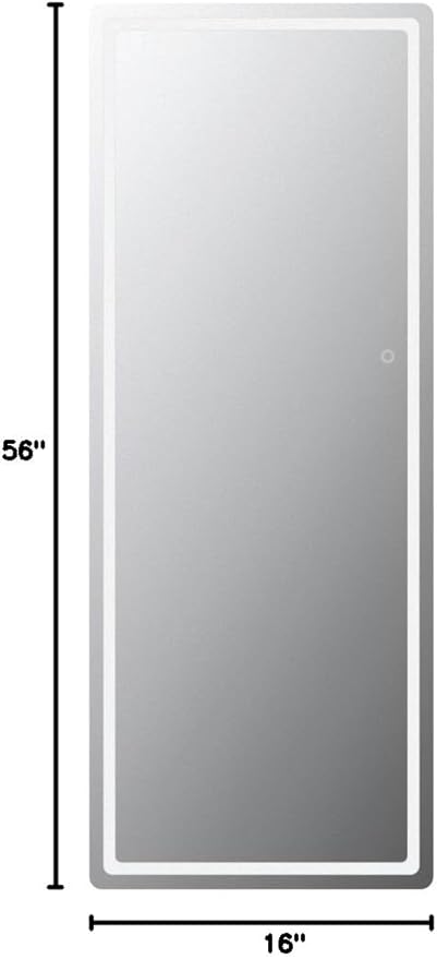 Hasipu Full Length Mirror with Lights, 65" x 22" LED Floor, Full Body Dressing Standing, Hanging Mounted Mirror, Round White