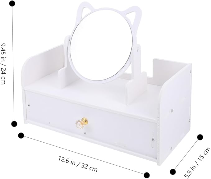 Cosmetic Organizer Countertop Makeup Storage Organizer Elegant Makeup Mirror
